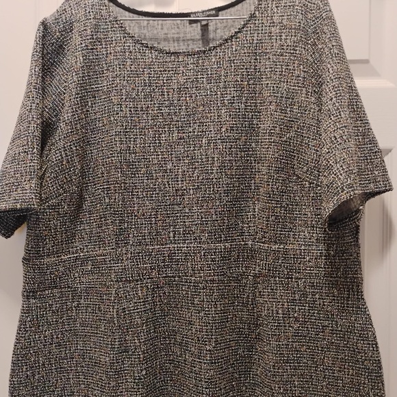 Eileen Fisher Plus Size Knit Tweed Dress with Ruffle Hem Elegant Style Size 1X - Picture 2 of 4